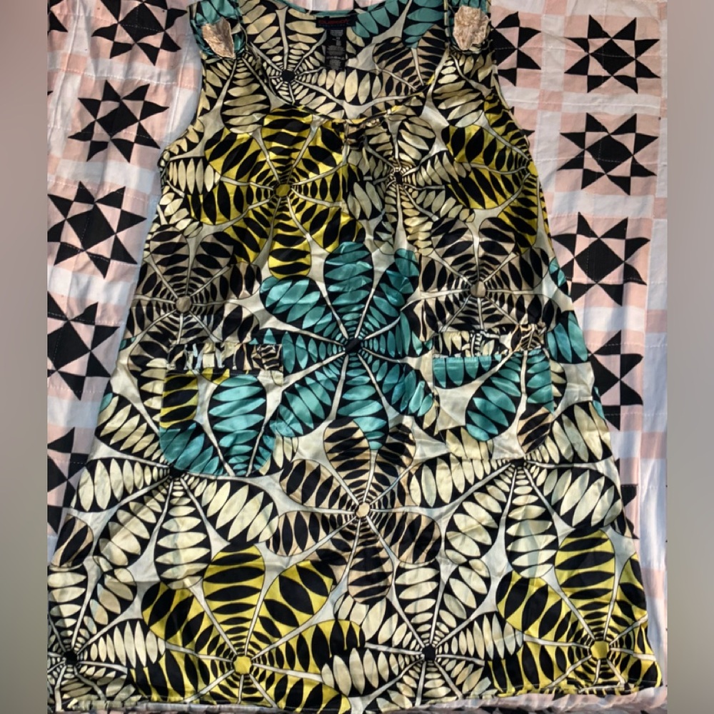 Vintage CUSTO Barcelona DRESS Womens sz 42EU US 8 10 100% Silk (Spain) NM